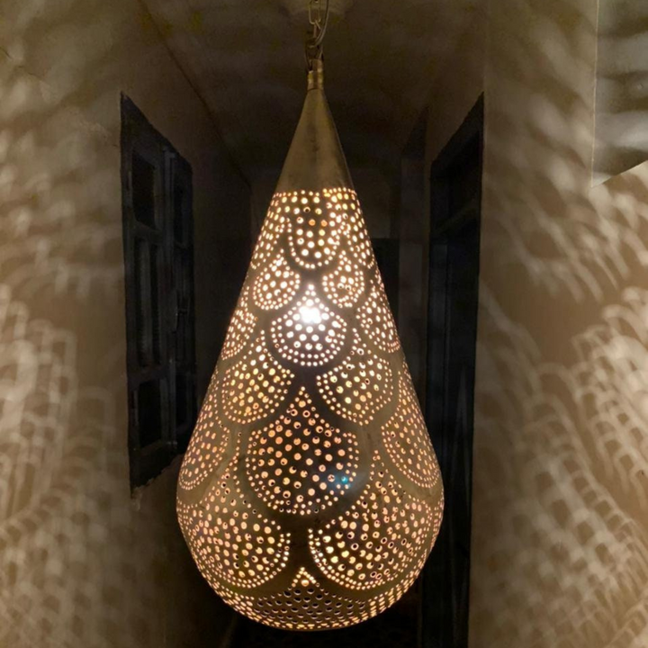 BRASS CEILING LIGHT , TEAR WAVES