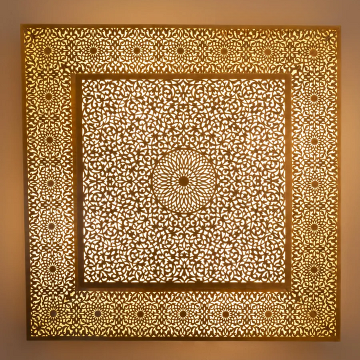 Large Wall Sconce Lamp – Handcrafted Moroccan Geometric Design, Reflecting a Beautiful and Warm Touch