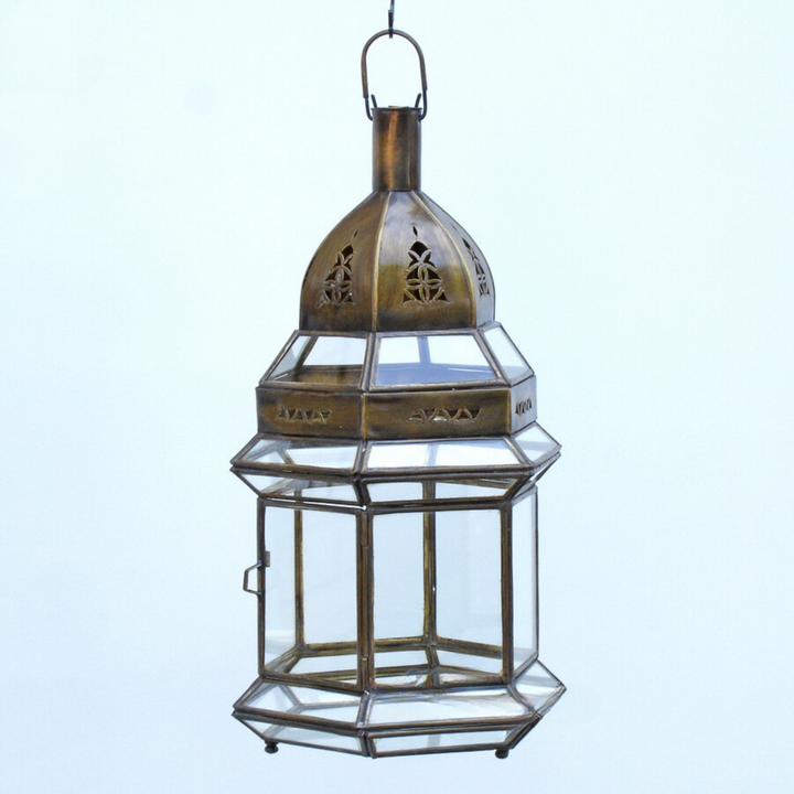 MOROCCAN LANTERNS, AZIZA BRONZE BRASS