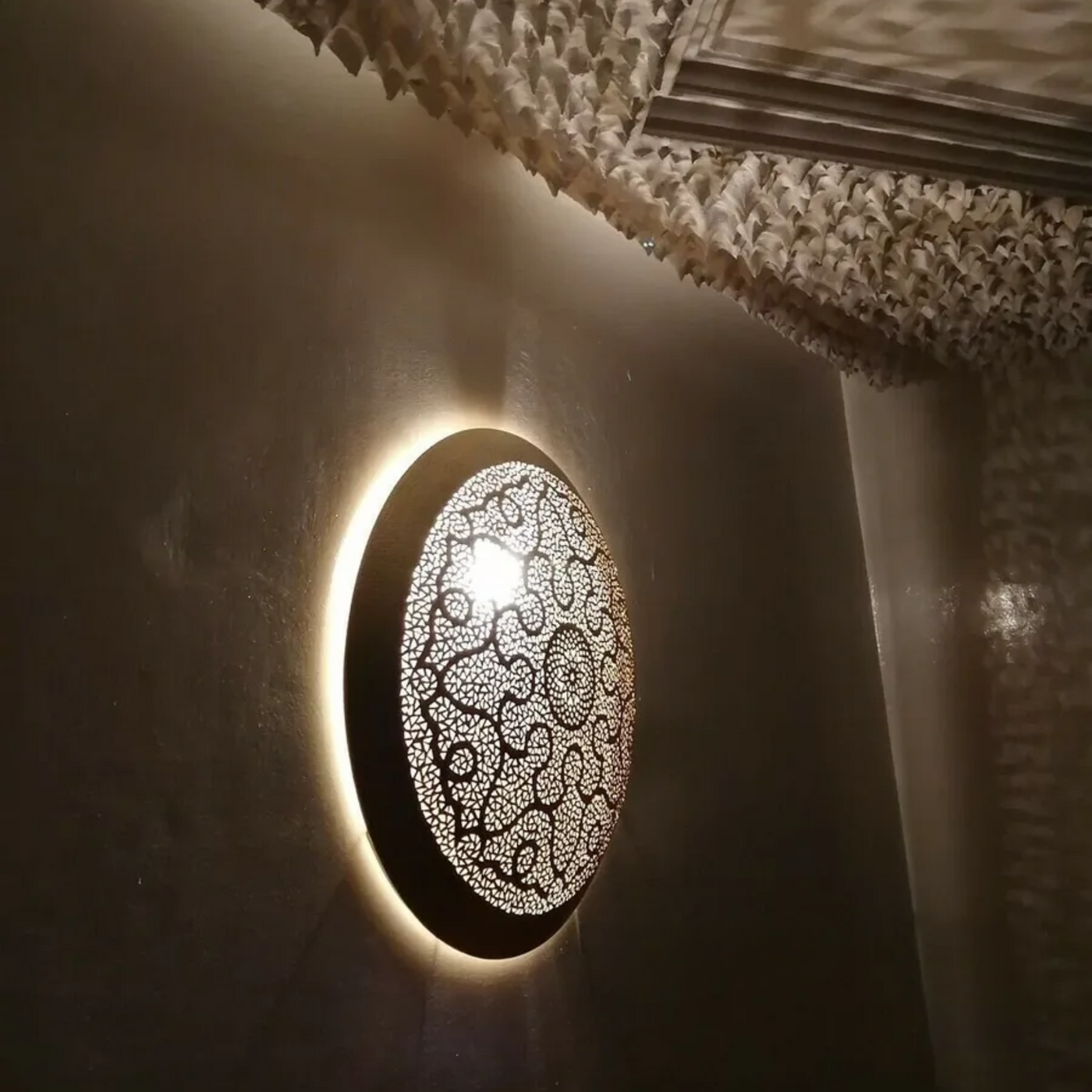 Creative Round Wall Sconce – Flush Mount, Perfect for Any Moroccan-Inspired Décor