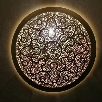 Creative Round Wall Sconce – Flush Mount, Perfect for Any Moroccan-Inspired Décor