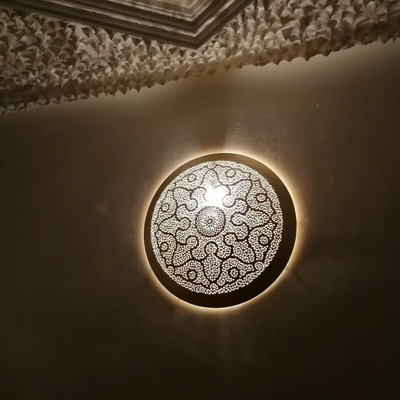 Creative Round Wall Sconce – Flush Mount, Perfect for Any Moroccan-Inspired Décor