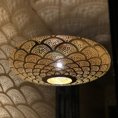 Sphere Ceiling Lamp - Available in Gold, Silver, Black Brass - with Moroccan style - Luxury for Indoor Lighting Decoration