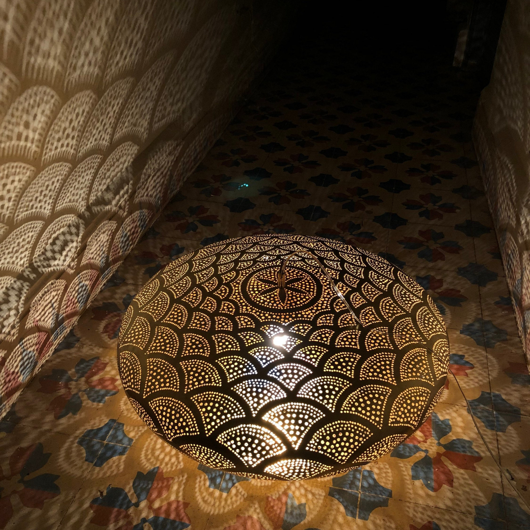 BRASS CEILING LIGHT , NABIL CLOSED BOTTOM