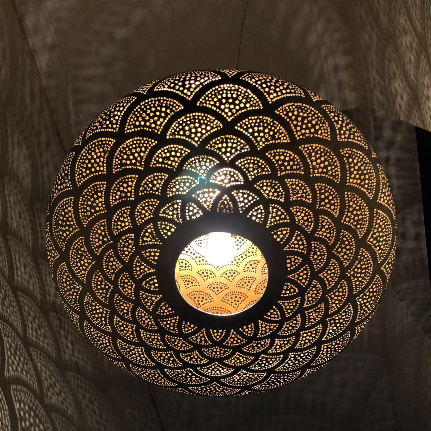 Sphere Ceiling Lamp - Available in Gold, Silver, Black Brass - with Moroccan style - Luxury for Indoor Lighting Decoration