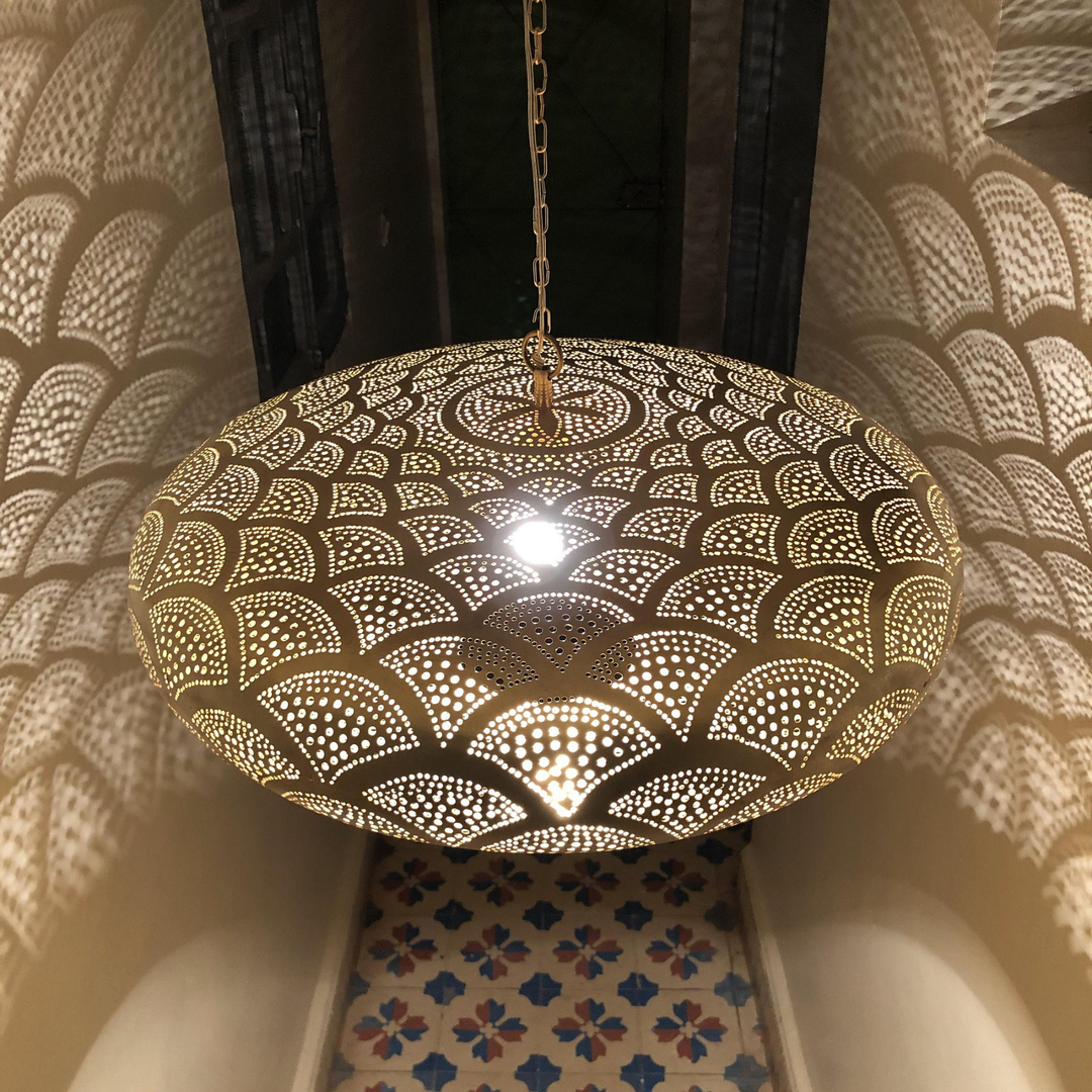 BRASS CEILING LIGHT , NABIL CLOSED BOTTOM