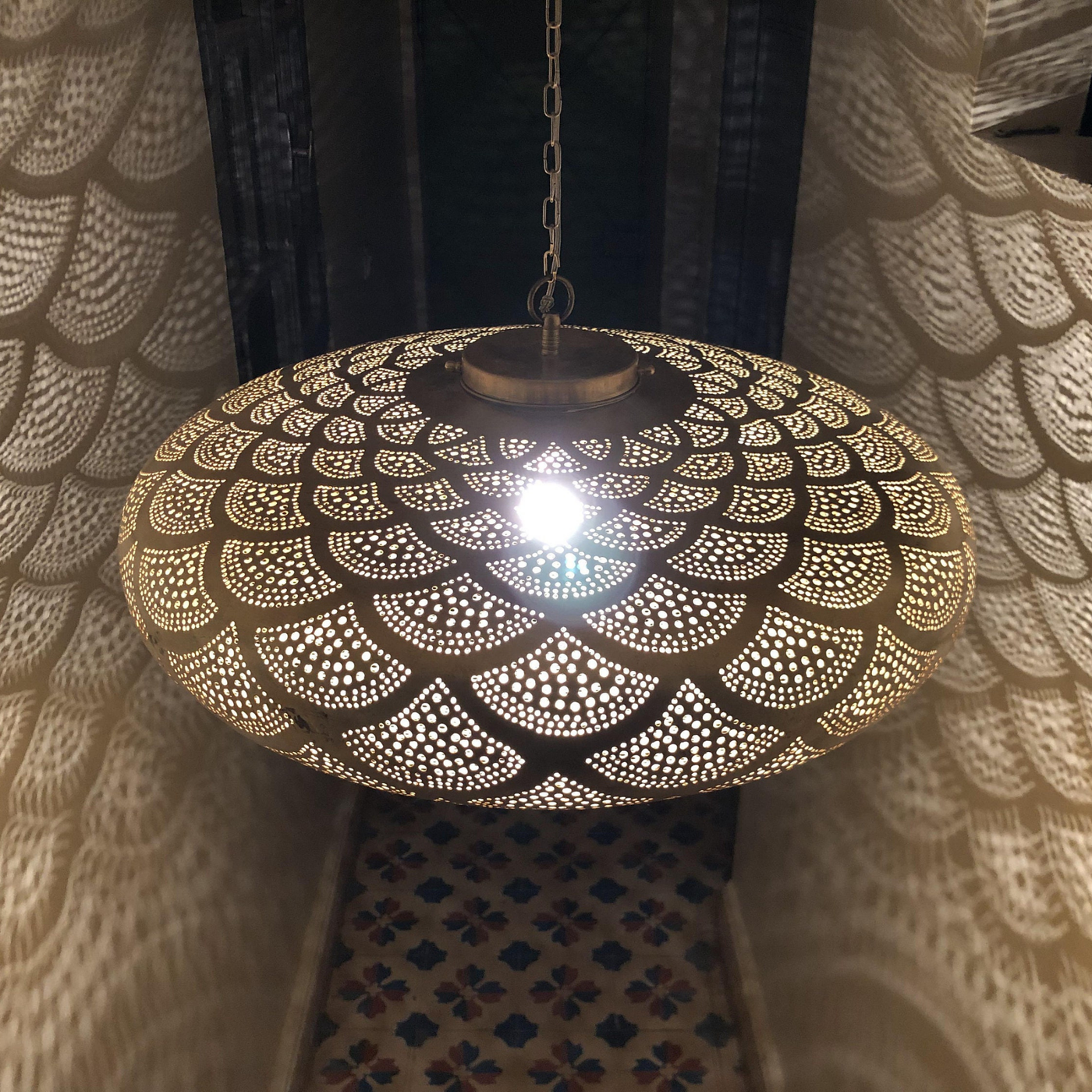 Sphere Chandelier Lighting - Available in Gold, Silver, Black Brass - with Moroccan style - Luxury for Indoor Lighting Decoration