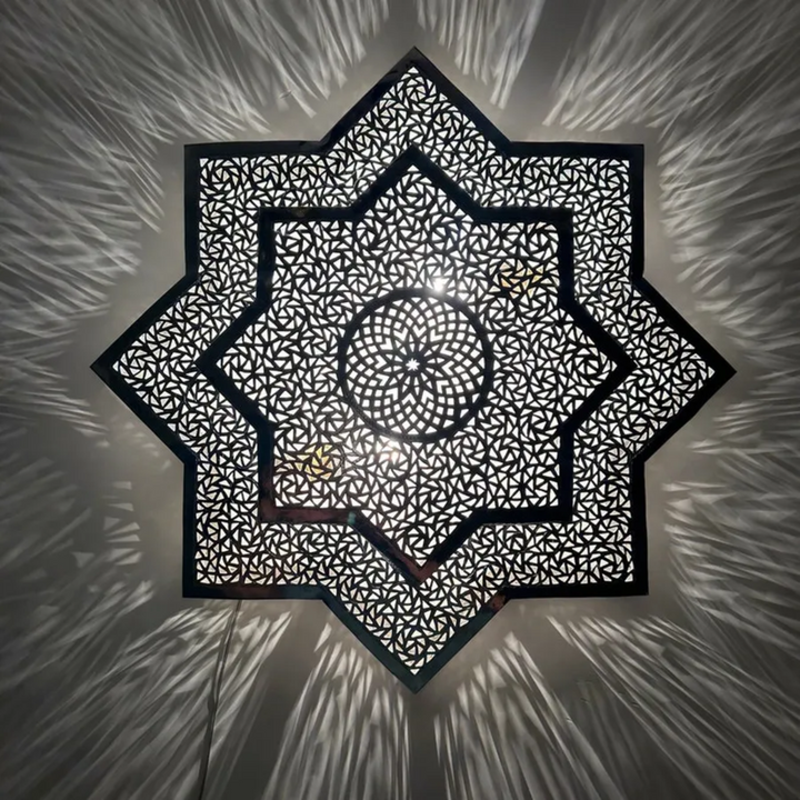Hand-carved Brass Wall Light – Moroccan Patterns for Warm and Unique Lighting
