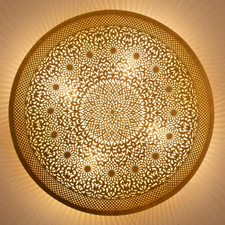 Handcrafted Brass Wall Sconce – Warmth & Style, Flush Mount – Perfect for Moroccan-Inspired Décor