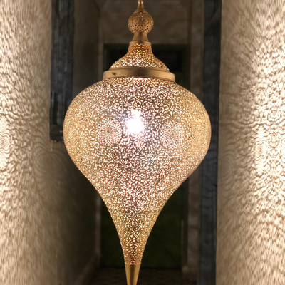 Large Moroccan Chandelier – Hand-Engraved, Available in Gold, Silver, Black Brass – Perfect for Elegant Home Lighting Décor