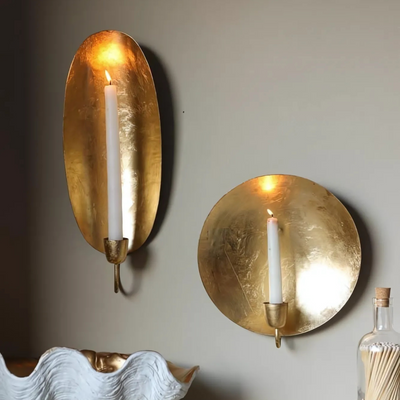 Round Brass Candle Holder, Handmade in Morocco using Solid Brass – The perfect addition to any Moroccan-inspired Decor