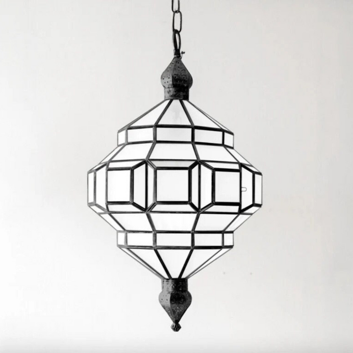 GEOMETRIC GLASS LAMPS, MILOUD FROOSTED