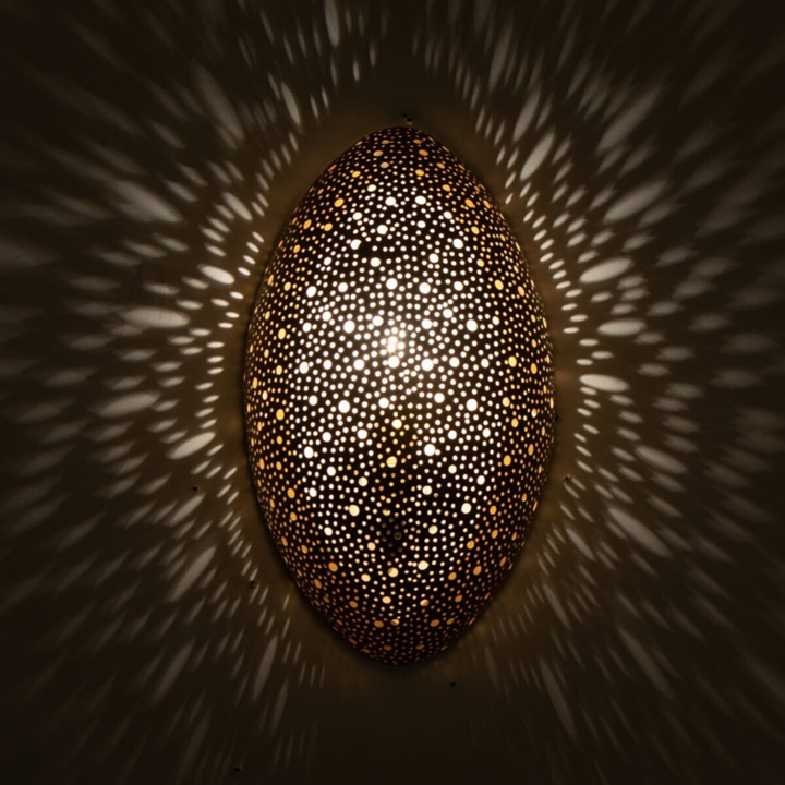 BRASS WALL SCONCE, DAREEN PIERCED