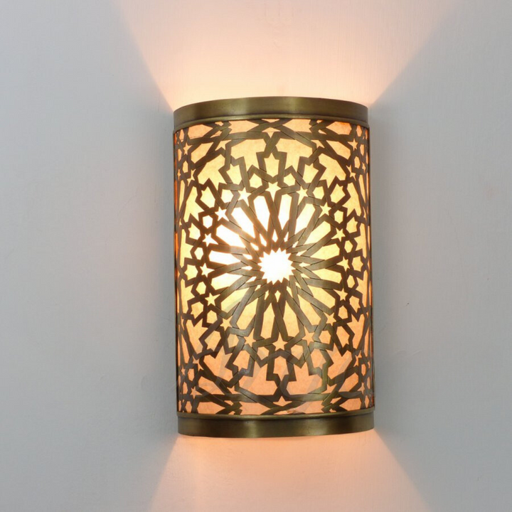 BRASS WALL SCONCE, MASK
