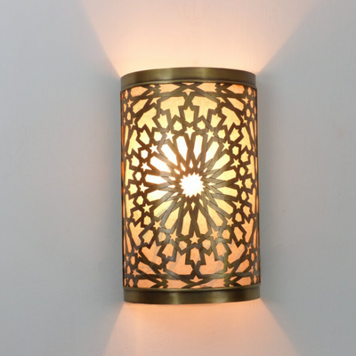 Modern Wall Sconce Lamp – Hand-Carved with a Beautiful Geometric Pattern – Ideal for Home and Business Decoration