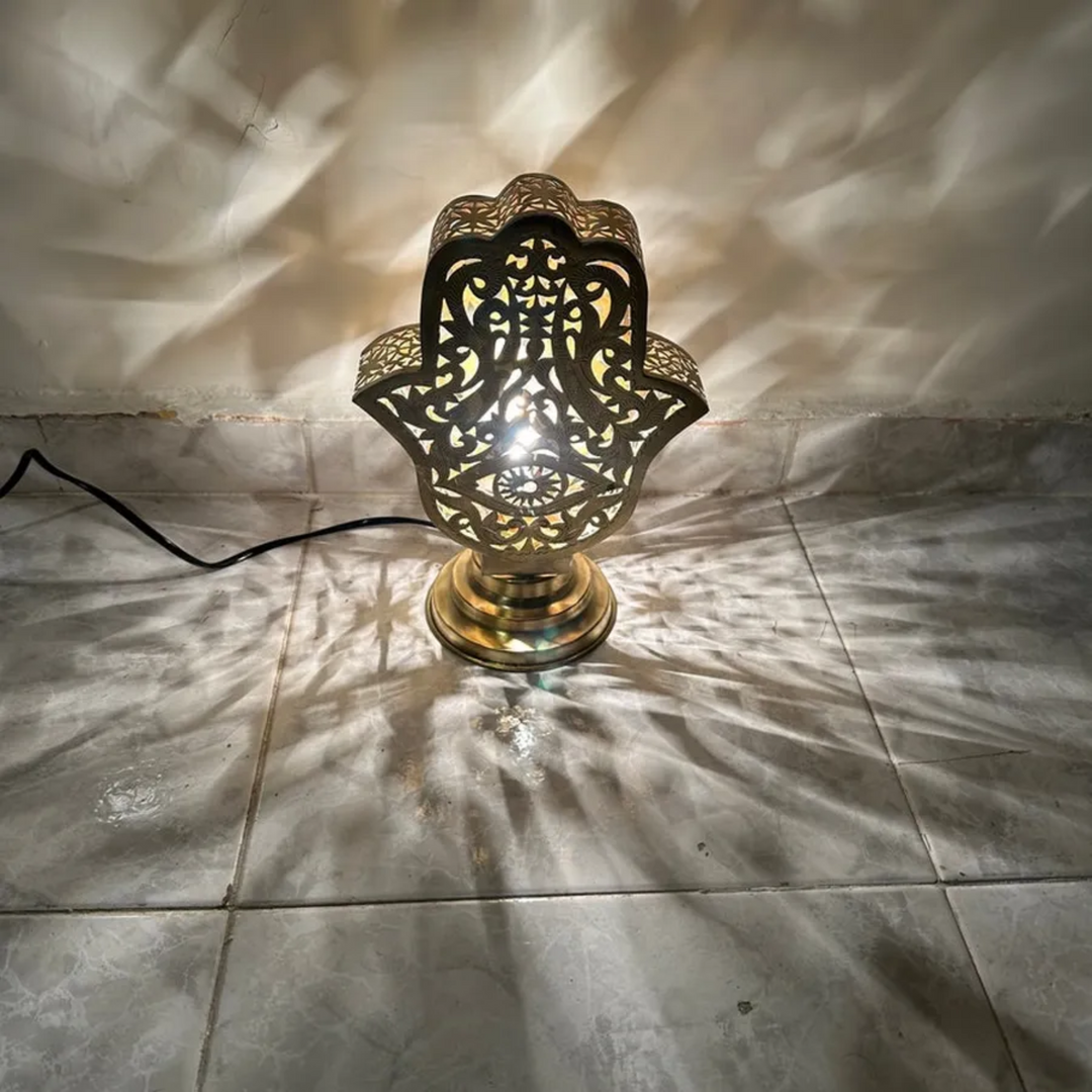 BRASS TABLE & FLOOR LAMP , KHEMISSA