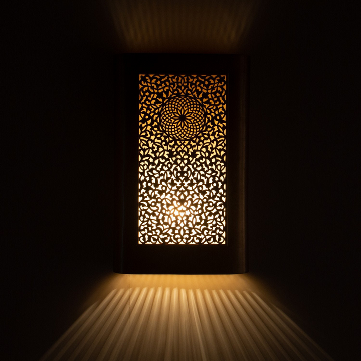 BRASS WALL SCONCE, SHAMS