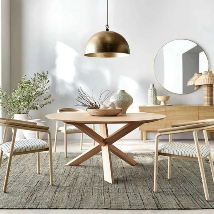BRASS DOME CEILING LIGHT, HAMMERED GOLD