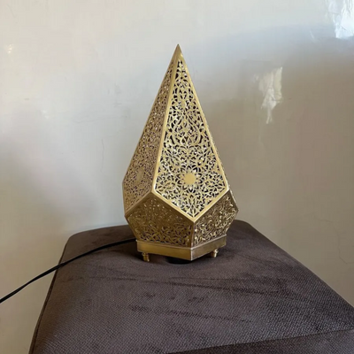 Brass standing Lamp – Modern Meets Traditional Moroccan Style – Ready to Install