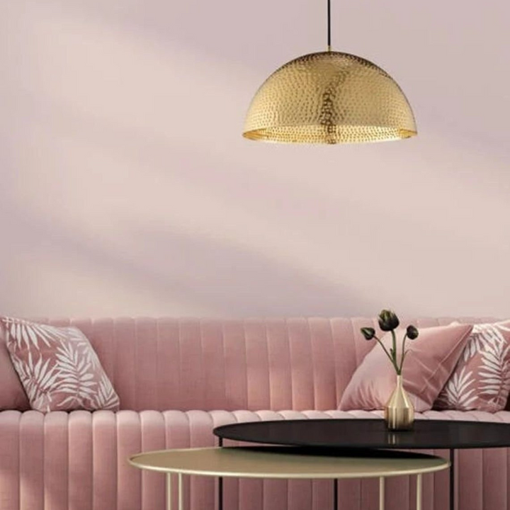 DOME CEILING LIGHT, GOLD PIERCED BRASS