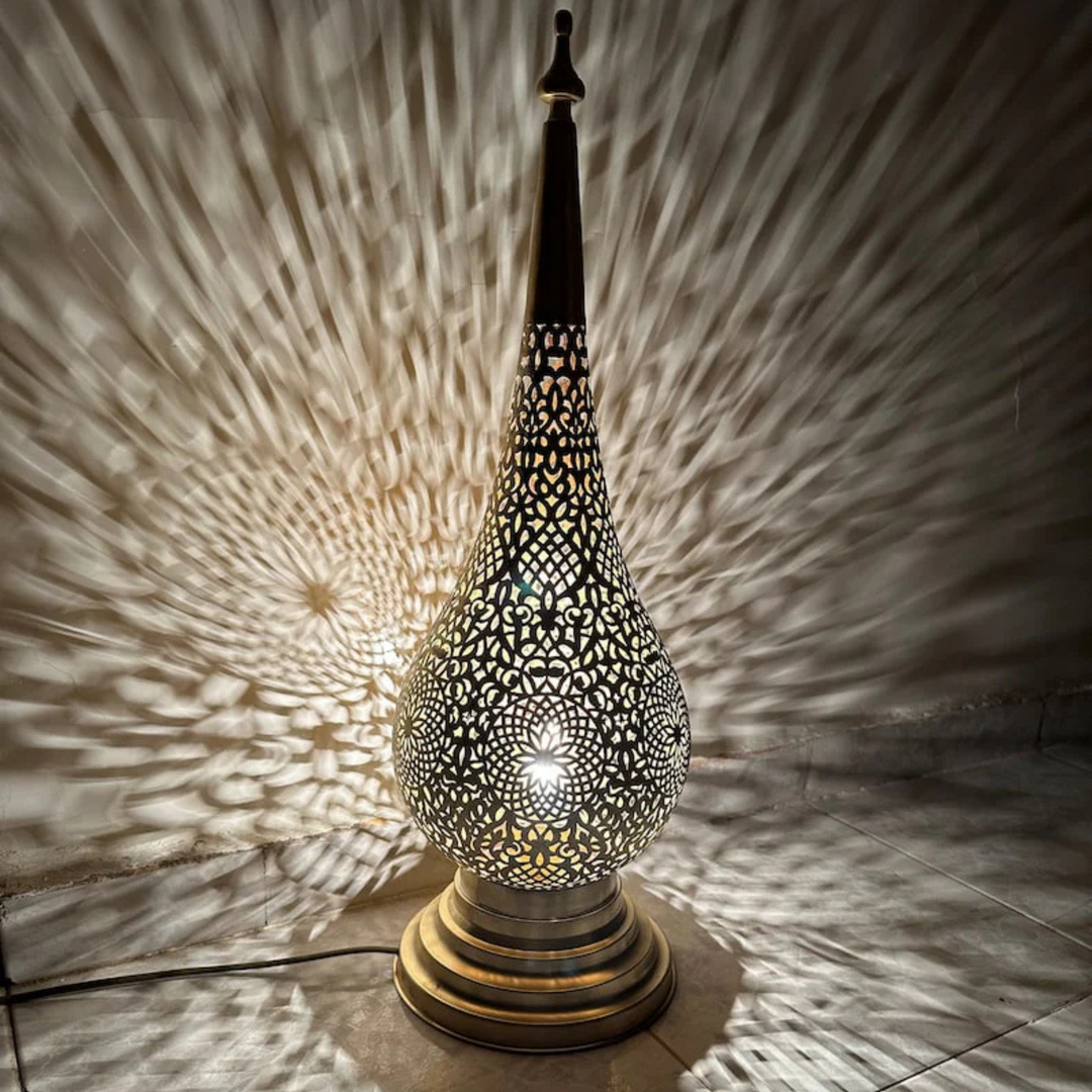MOROCCAN TABLE & FLOOR LAMP , ALMOND II
