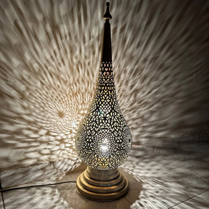MOROCCAN TABLE & FLOOR LAMP , ALMOND II