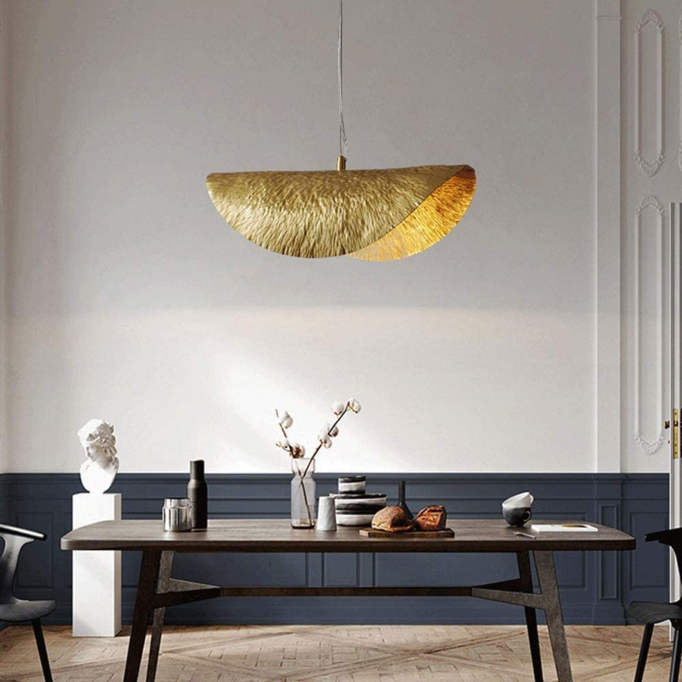 Lotus Leaf Hanging Lamp – Handcrafted in Morocco with Solid Brass – Ideal for Luxury Décor