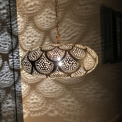 Handmade Brass Ceiling Lamp – Antique Moroccan Design, Beautiful Reflection – Luxury for Indoor & Outdoor Décor