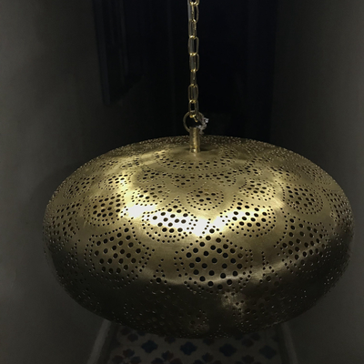 Handmade Brass Ceiling Lamp – Antique Moroccan Design, Beautiful Reflection – Luxury for Indoor & Outdoor Décor