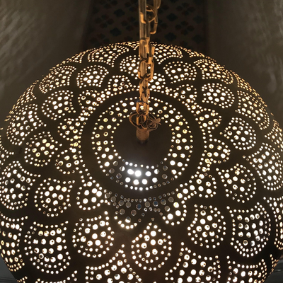 Handmade Brass Ceiling Lamp – Antique Moroccan Design, Beautiful Reflection – Luxury for Indoor & Outdoor Décor