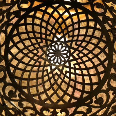 Elegance Brass Ceiling Lamp – Gold, Silver, Black Brass, Hand Engraved Moroccan Style – Luxury for Home Lighting