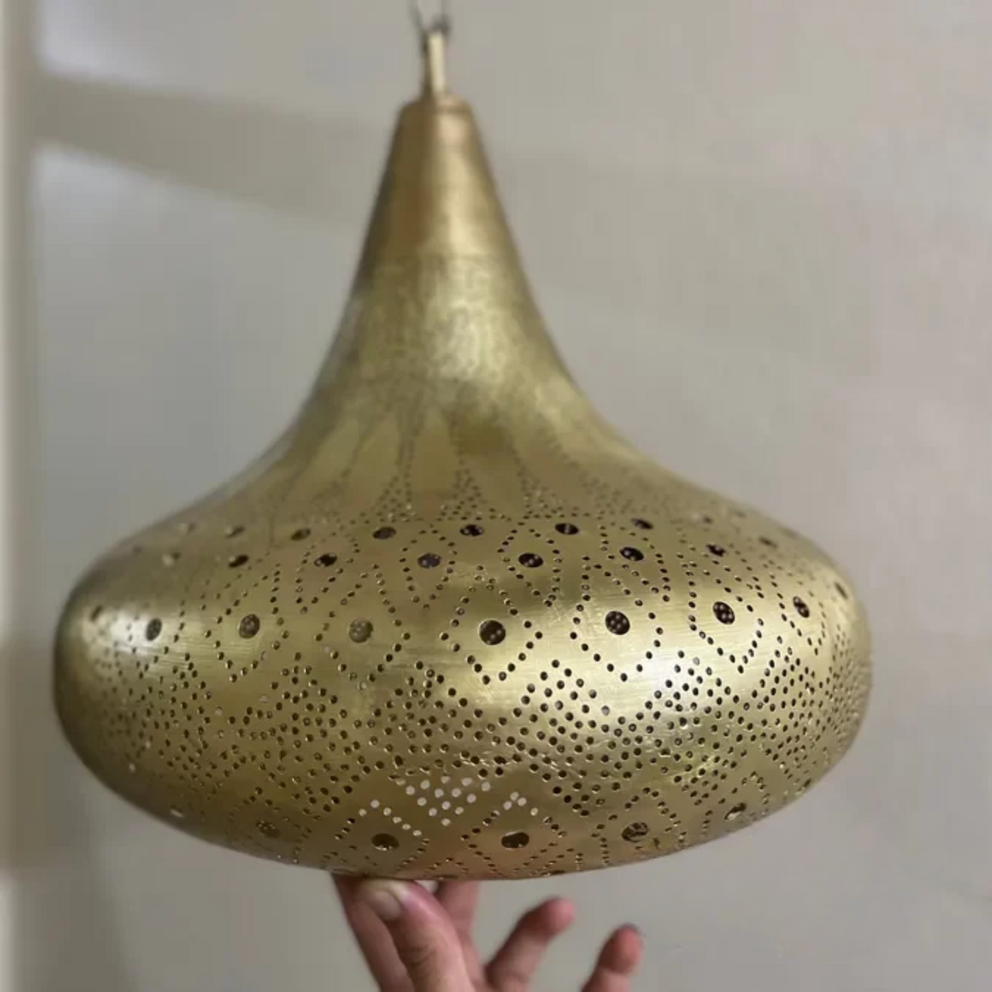 Sphere Ceiling Lamp - Available in Gold, Silver, Black Brass - Hand Engraved with Moroccan style - Perfect for Home Lighting Decor