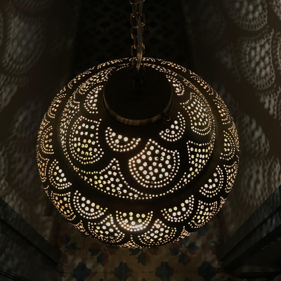 Brass Chandelier Lighting – Moroccan Design, Perfect for Luxurious Indoor Spaces