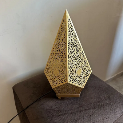 Brass standing Lamp – Modern Meets Traditional Moroccan Style – Ready to Install