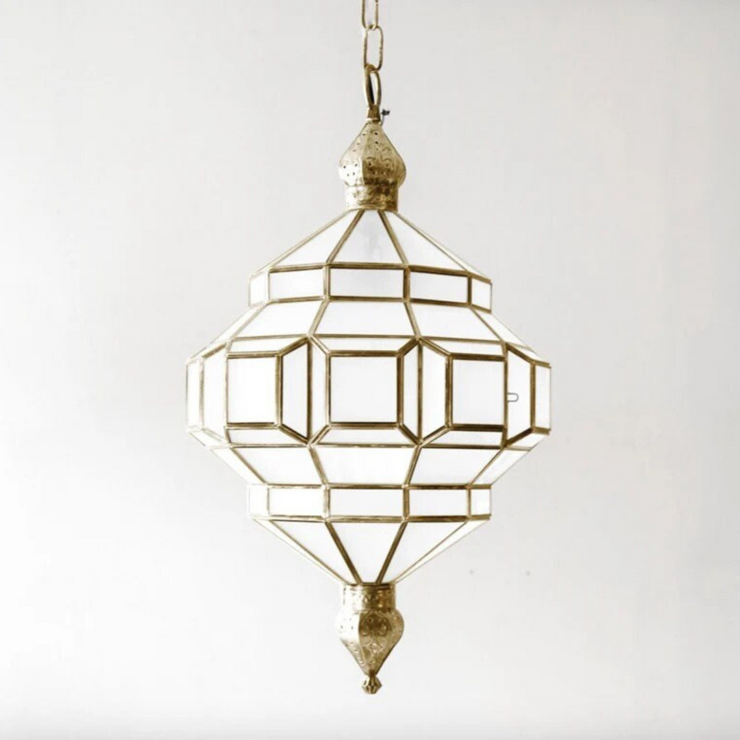 GEOMETRIC GLASS LAMPS, MILOUD FROOSTED