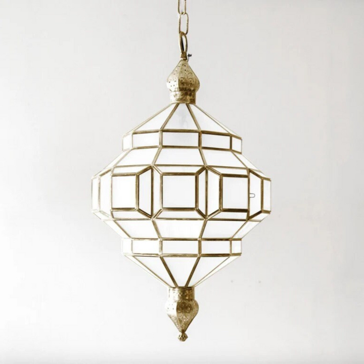 GEOMETRIC GLASS LAMPS, MILOUD FROOSTED