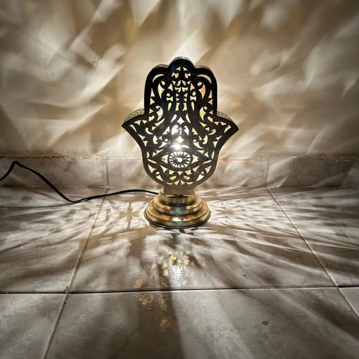 BRASS TABLE & FLOOR LAMP , KHEMISSA