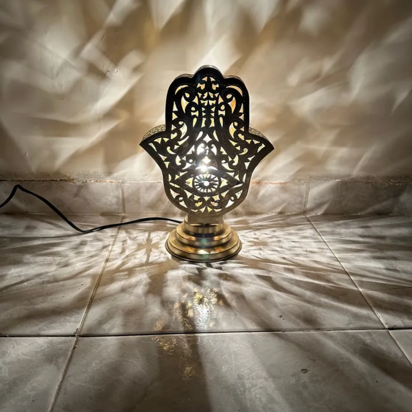 Stylish Moroccan Brass standing Lamp – Perfect for Adding Warmth and Luxury to Any Room