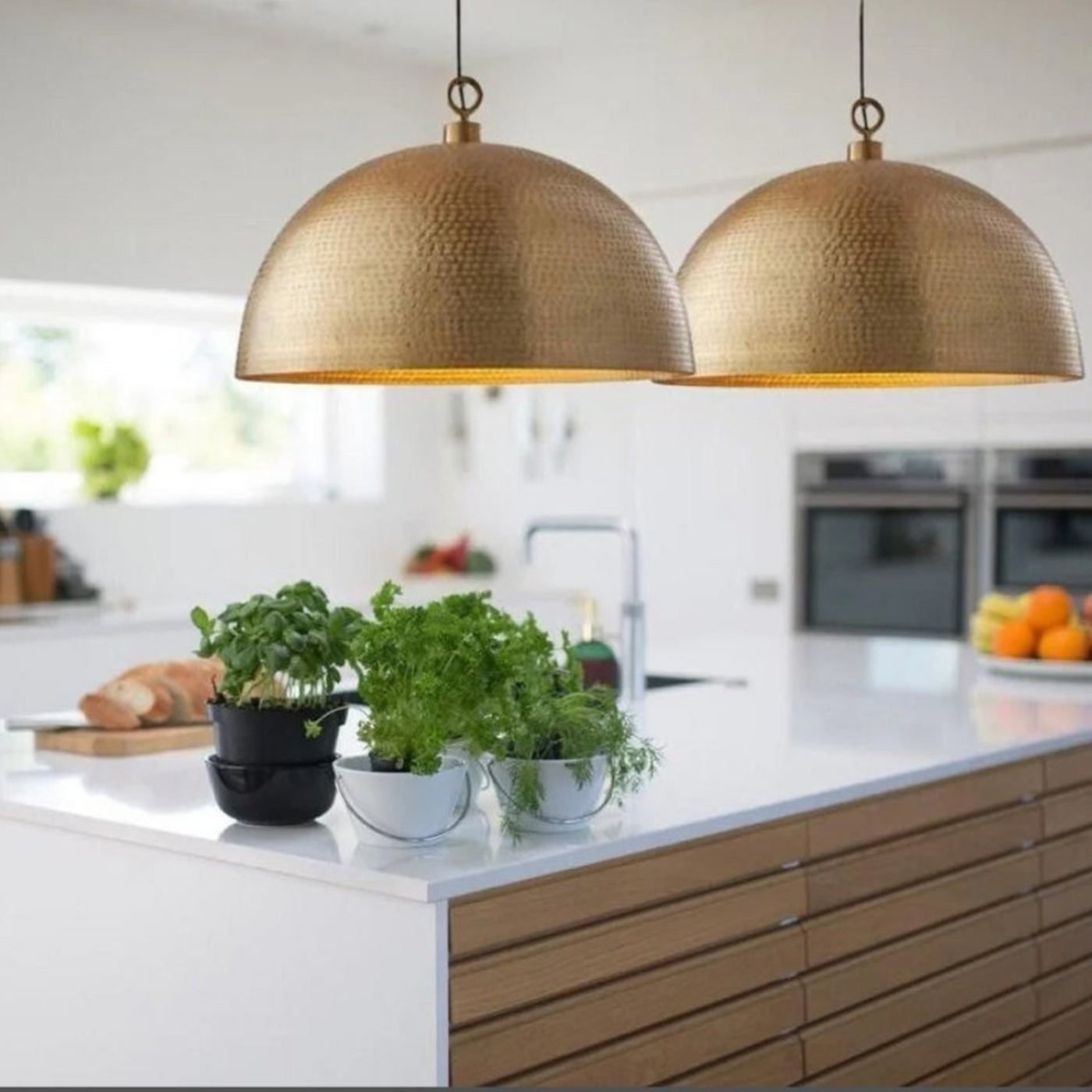 Luxury Gold Brass Dome Light – Ready to Install, Ideal for Kitchen, Living Room, Entryway