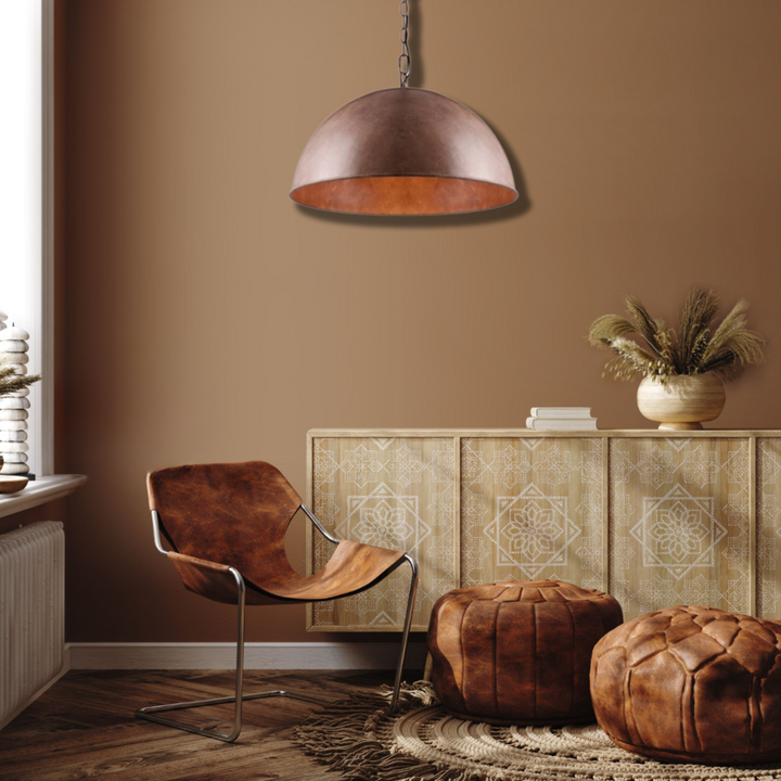 COPPER DOME CEILING LIGHT, SATIN