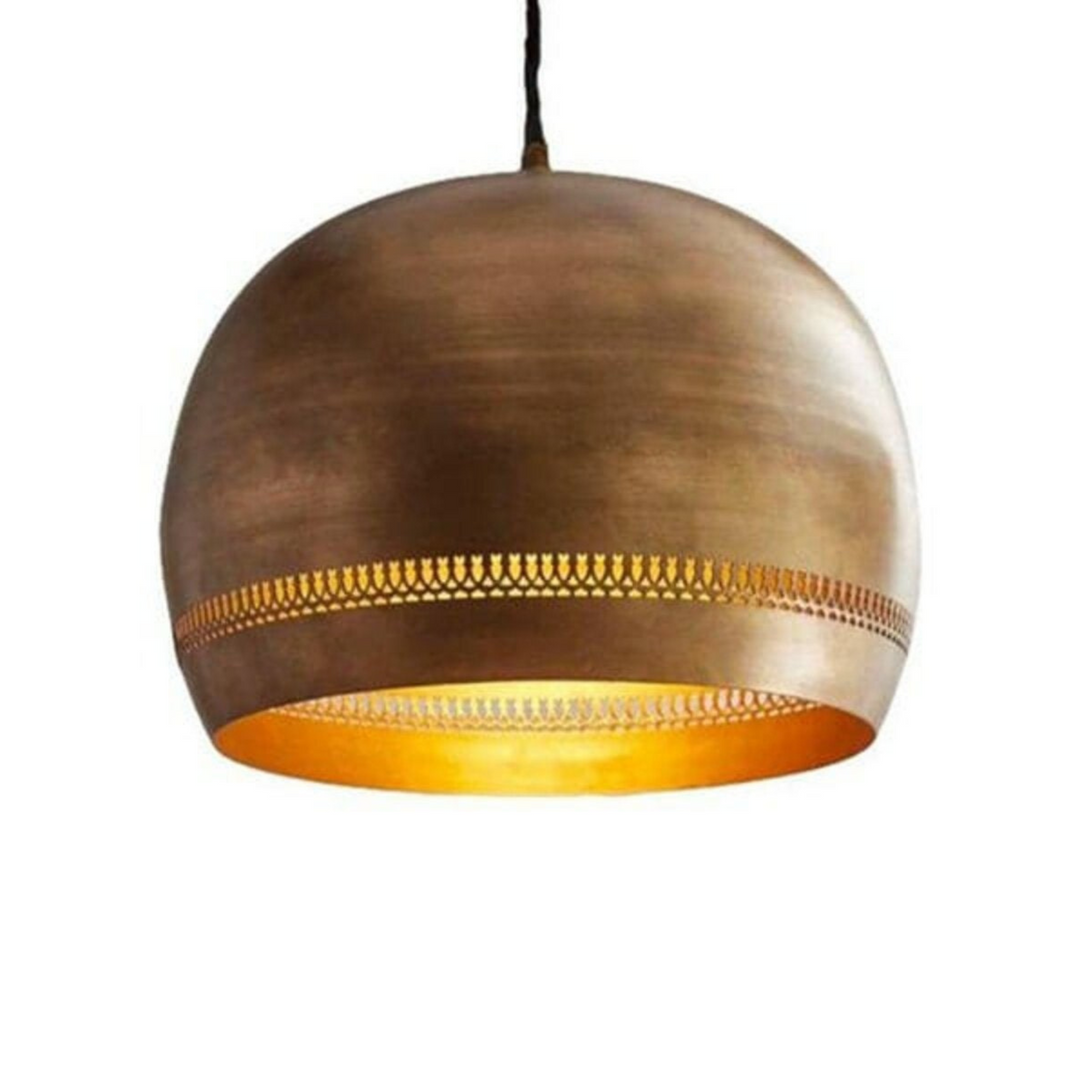 ARABESQUE GLOBE CEILING LIGHT, GOLD BRASS