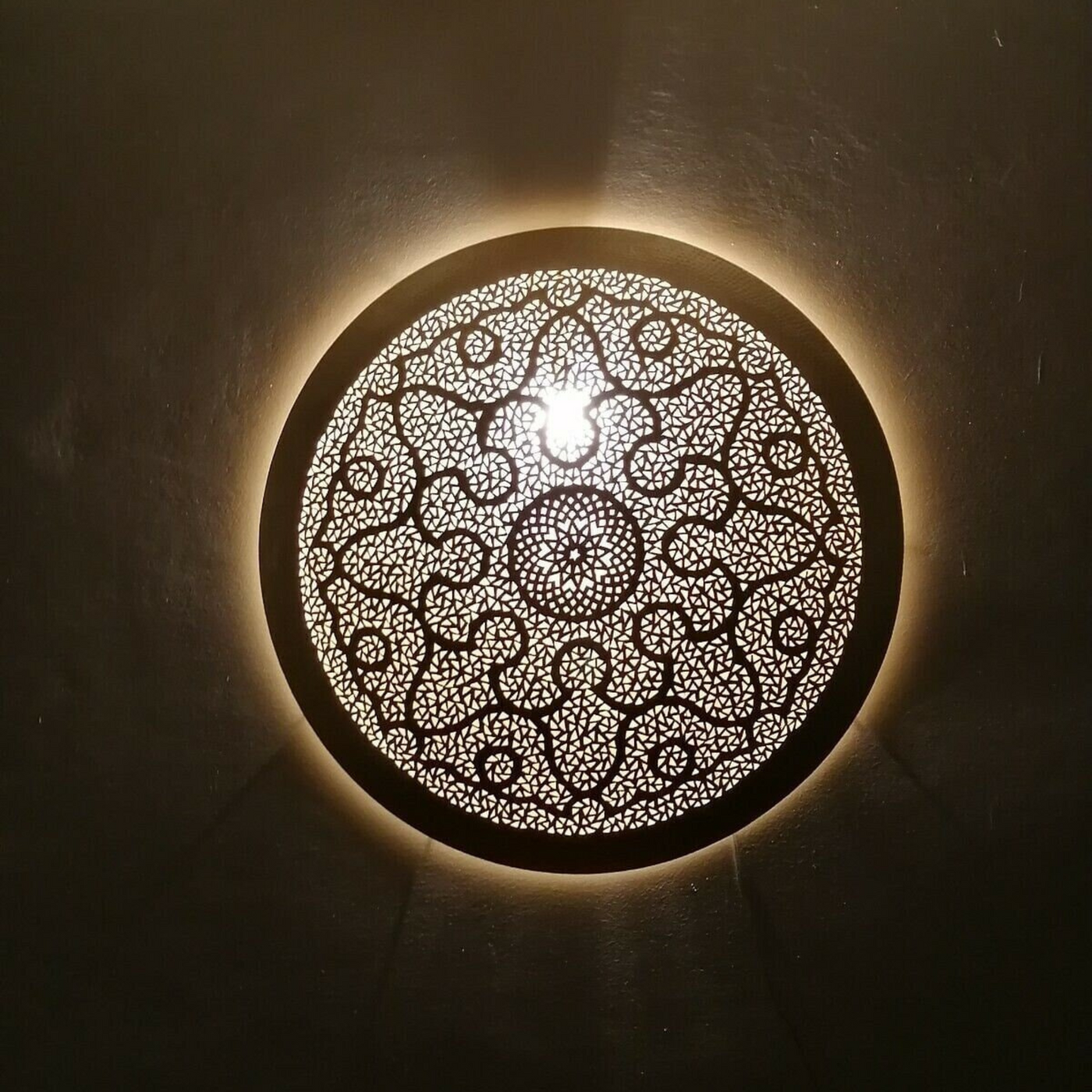 Wall Sconce –  Creative Round Wall Sconce, Flush Mount – The Perfect Addition to Any Moroccan-Inspired Décor.