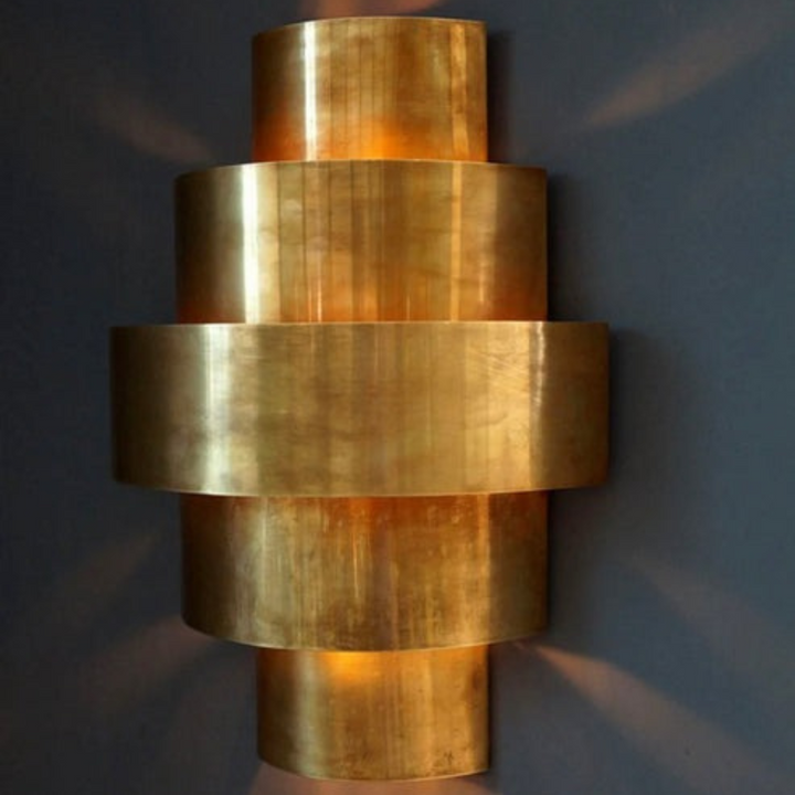 BRASS WALL SCONCE, CYLINDER