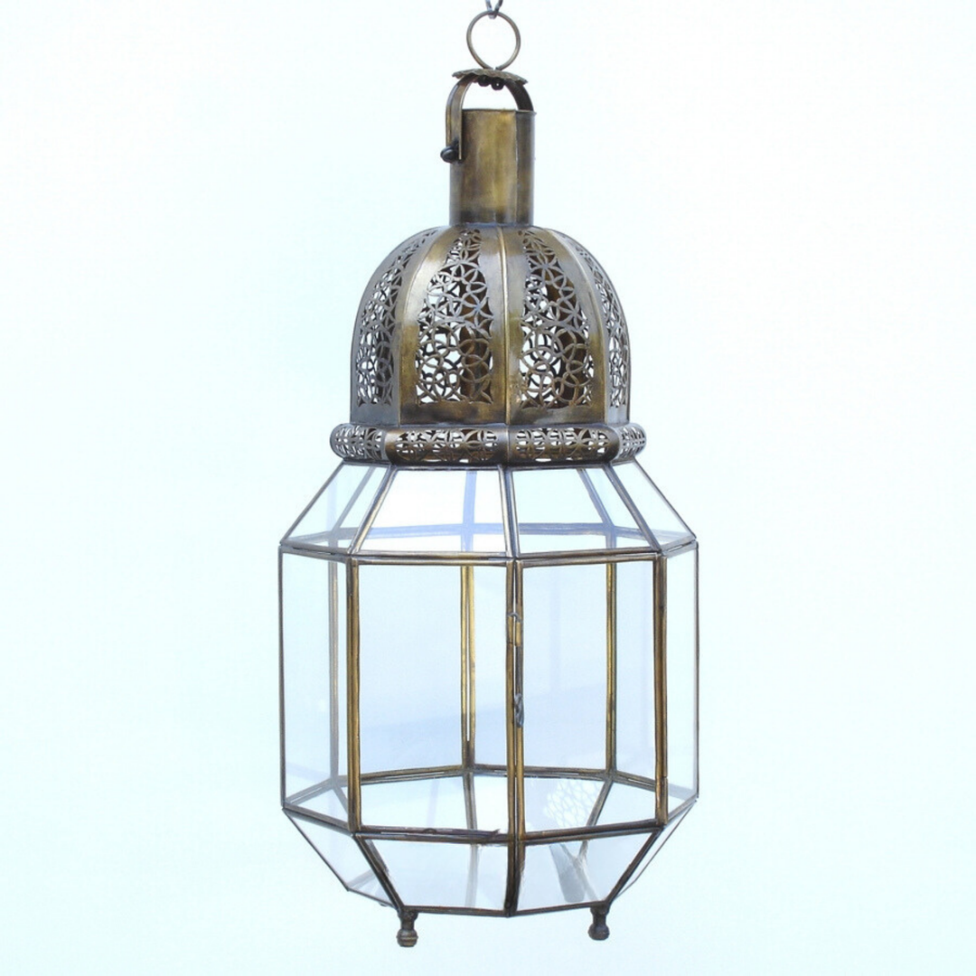 Hanging Glass Lantern, Handcrafted in Marrakech – Luxury for Outdoor & Indoor Lighting Décor