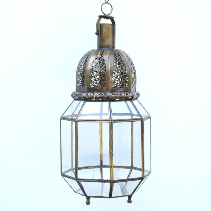 Hanging Glass Lantern, Handcrafted in Marrakech – Luxury for Outdoor & Indoor Lighting Décor