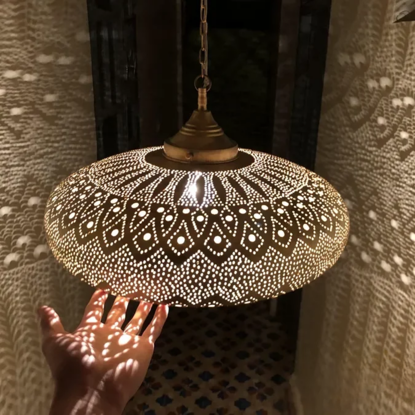 Handcrafted Chandelier Lighting – Available in Gold, Silver, Black Brass – Moroccan Style, Luxury for Indoor Décor