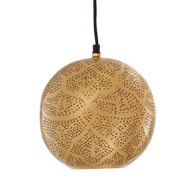 Brass Pendant Lamp – Moroccan Design, Hardwired with Bulb, Perfect for Any Home Décor