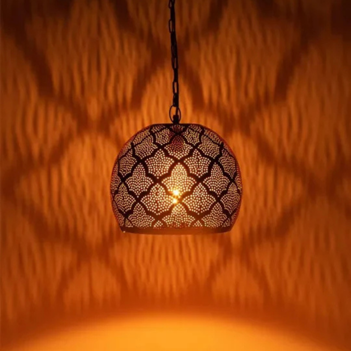 Iconic Ceiling Lamp – Available in Gold, Silver, Black Brass, Hand Engraved with Moroccan style – Ideal for Home Lighting Decor