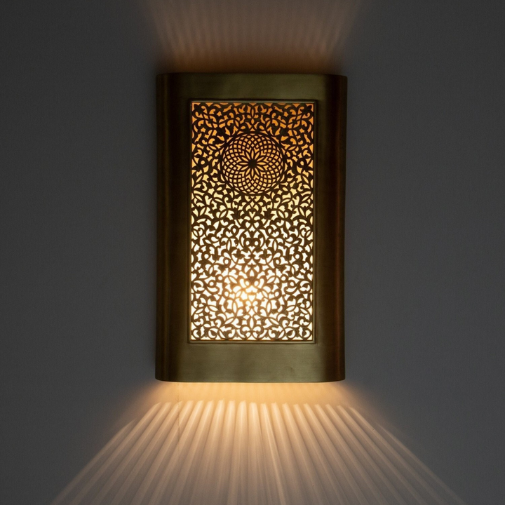 BRASS WALL SCONCE, SHAMS