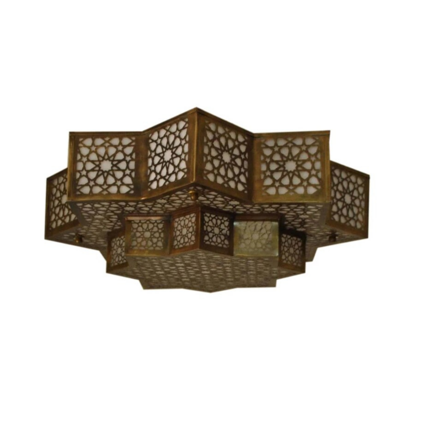 Handcrafted Moroccan Ceiling Lamp – Geometric Antique Style, Ideal for Luxurious Indoor Lighting Décor